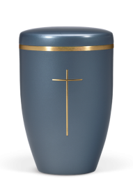 Ökologische Urne Emelia, Kreuz, blau