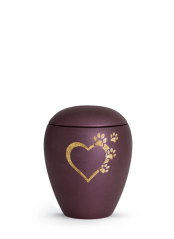 Zvířecí urna Verona Heart - Berry 0,5l