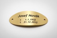 Mattes Messingschild – oval