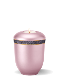 Keramik-Mini-Urne Glitter, Schwarz/Pink