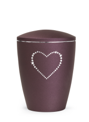 Zvířecí urna Elegance Heart, berry 2,8l