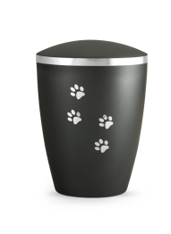 Zvířecí urna Elegance Paws, černá 2,8l