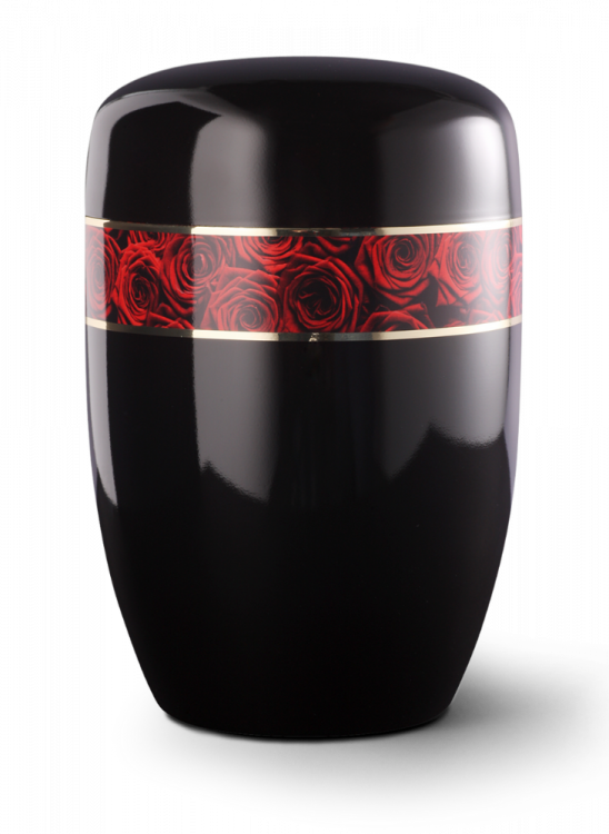 Kovová urna Fleur Noire II - Červené růže