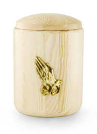 Dřevěná urna Basic, modlitba, borovice