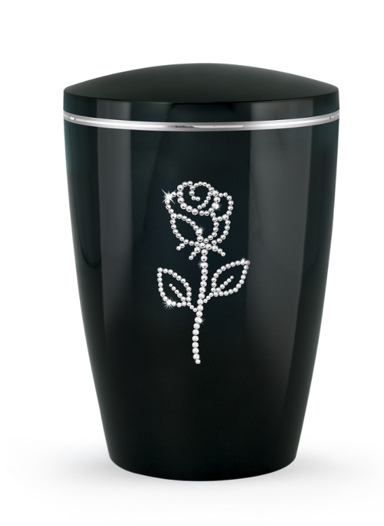Ekologická urna Karat Rose, černá, motiv