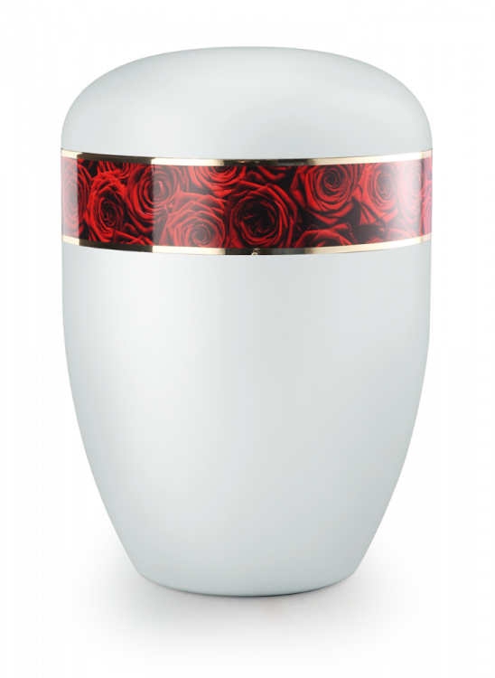 Ekologická urna Fleur Blanche II, červené růže