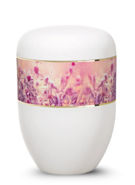 Ekologiczna urna Blossom – biała/trawy