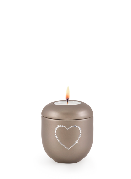Keramik Miniurne  Crystal Herz  - Fumé