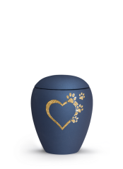 Zvířecí urna Verona Heart - Navy 0,5l