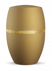 Ekologická urna Glamour Gold, žlutá, ozdobný pásek