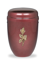 Kovová urna Lucea - Červená/Růže