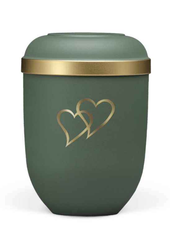 Ekologická urna Velvet Heart, olivová, srdce