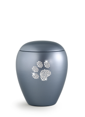 Zvířecí urna Crystal  Paw - Šedá 1,5l