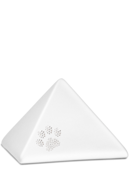Zvířecí urna Pyramide Paw - Bílá 1,5l