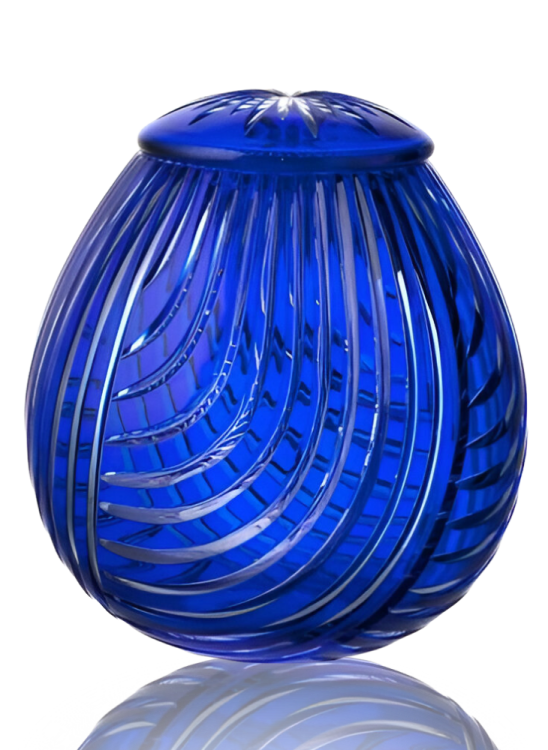 Urna kryształowa Linum - Niebieska 29 cm