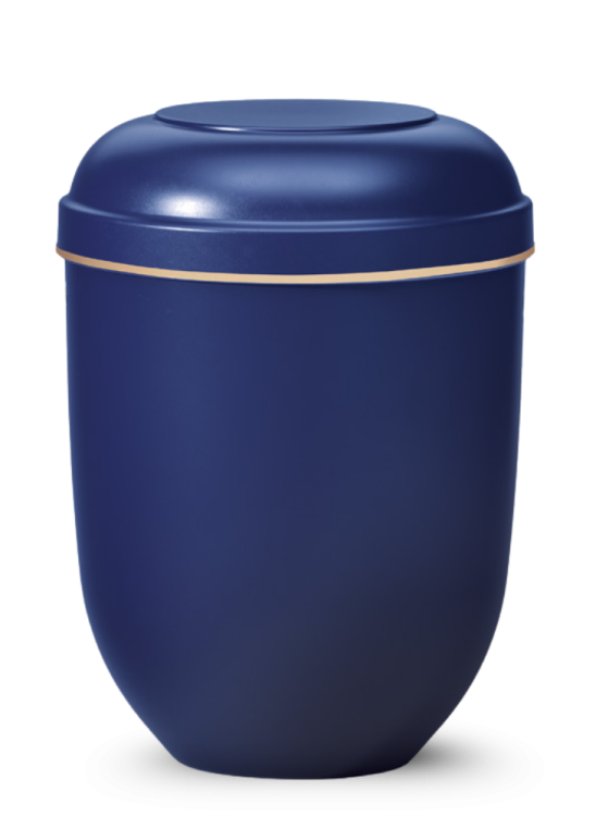 Ekologiczna urna Classic – Niebieska/Złoty pasek