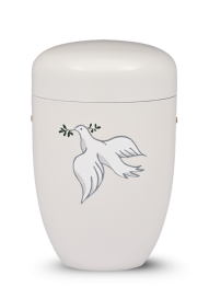 Kovová urna Amaris - Krémová/Holubice