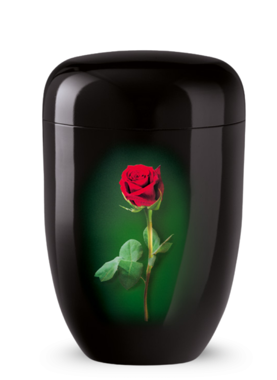 Ökologische Urne Amaris - Schwarz/Rosen