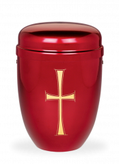 Kovová urna Faith Červená - Kříž II