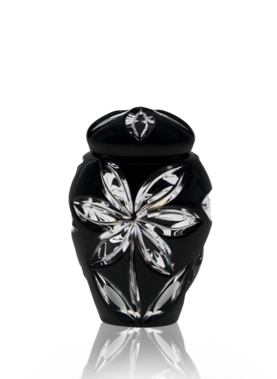 Kristallurne Linda - Schwarz 12 cm