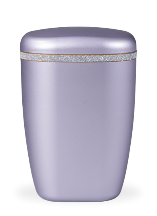 Ekologická urna Glitter, strieborná, fialová