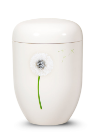 Ekologická urna Airbrush - Bílá/Pampeliška