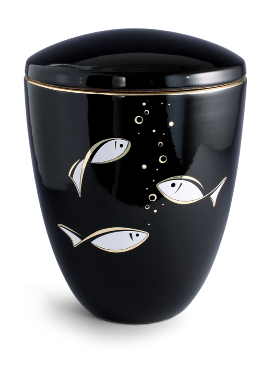 Urna ceramiczna Tosca, Ryby/czarny