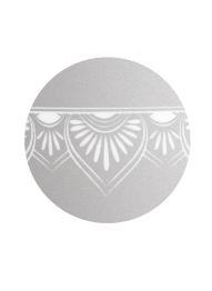 Ekologická urna Mandala, strieborne šedá, mandala - bok