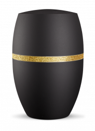 Ekologická urna Glamour Gold, čierna, ozdobný opasok