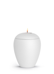 Zvířecí urna Verona se svíčkou- Bílá 0,5l