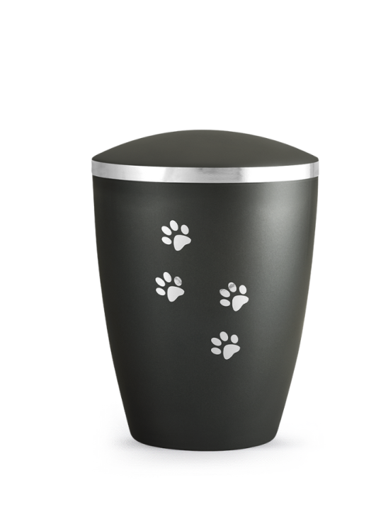 Zvířecí urna Elegance Paws, černá 1,5l