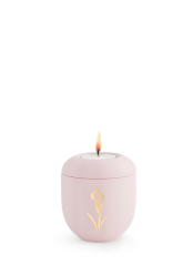 Keramická miniurna Pastell, růžová, kala, svíčka.