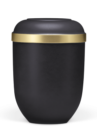 Ekologiczna urna Velvet, czarna, ozdobny pasek