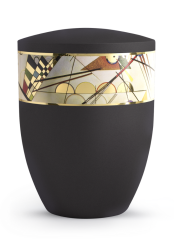 Ekologická urna Arte Black, kompozice, ozdobný pásek