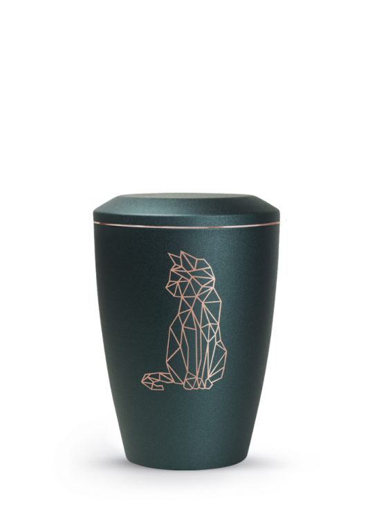 Zvířecí urna Karat Cat - Smaragdová 0,5l