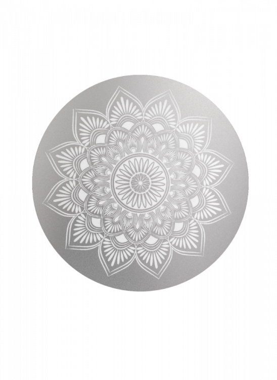 Ekologická urna Mandala, stříbrně šedá, mandala - víko