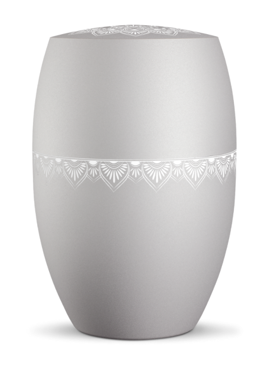 Ekologiczna urna Mandala, srebrnoszara, mandala