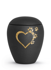 Zvířecí urna Verona Heart - Černá 2,8l