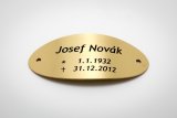 Mosazný štítek matný - oválný