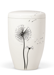 Ekologická urna Pure II, púpava, biela