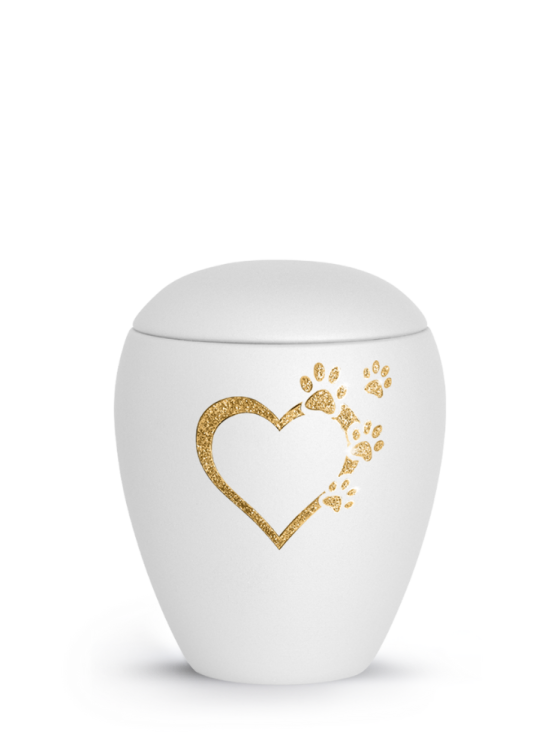 Zvířecí urna Verona Heart - Bílá 1,5l