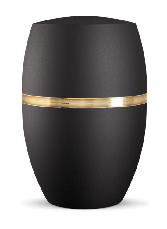 Ekologická urna Ouro, černá, ozdobný pásek