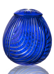 Křišťálová urna Linum - Modrá 29 cm
