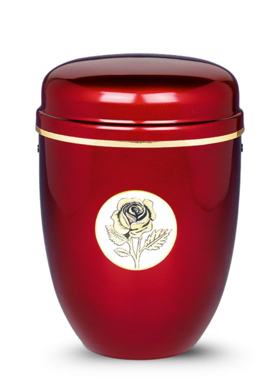 Metalowa urna Medalion – Róża/Czerwona