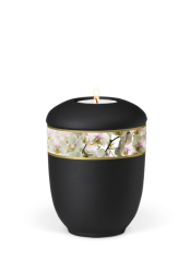 Keramická miniurna Royal Black, orchidej, černá, pásek, svíčka