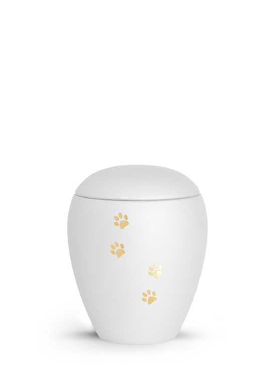 Zvířecí urna Verona Paws - Bílá 0,5l