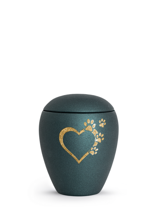 Zvířecí urna Verona Heart - Smaragdová 0,5l