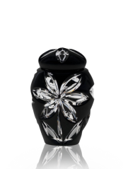 Kristallurne Linda - Schwarz 12 cm