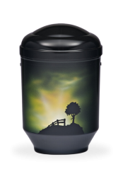 Kovová urna Aibrush, západ slunce