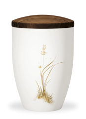 Ekologická urna Odyssey, květiny, ořechové dřevo